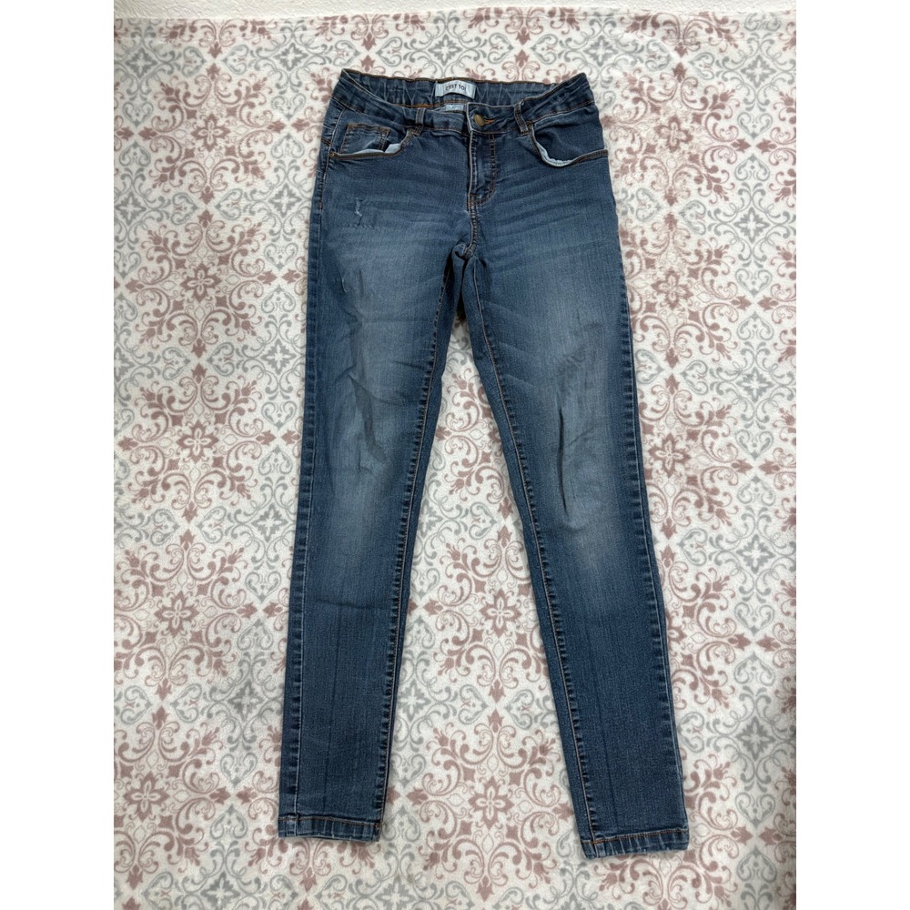 C'est Toi Womens Skinny Jeans Medium Wash Distressed Denim Size 5